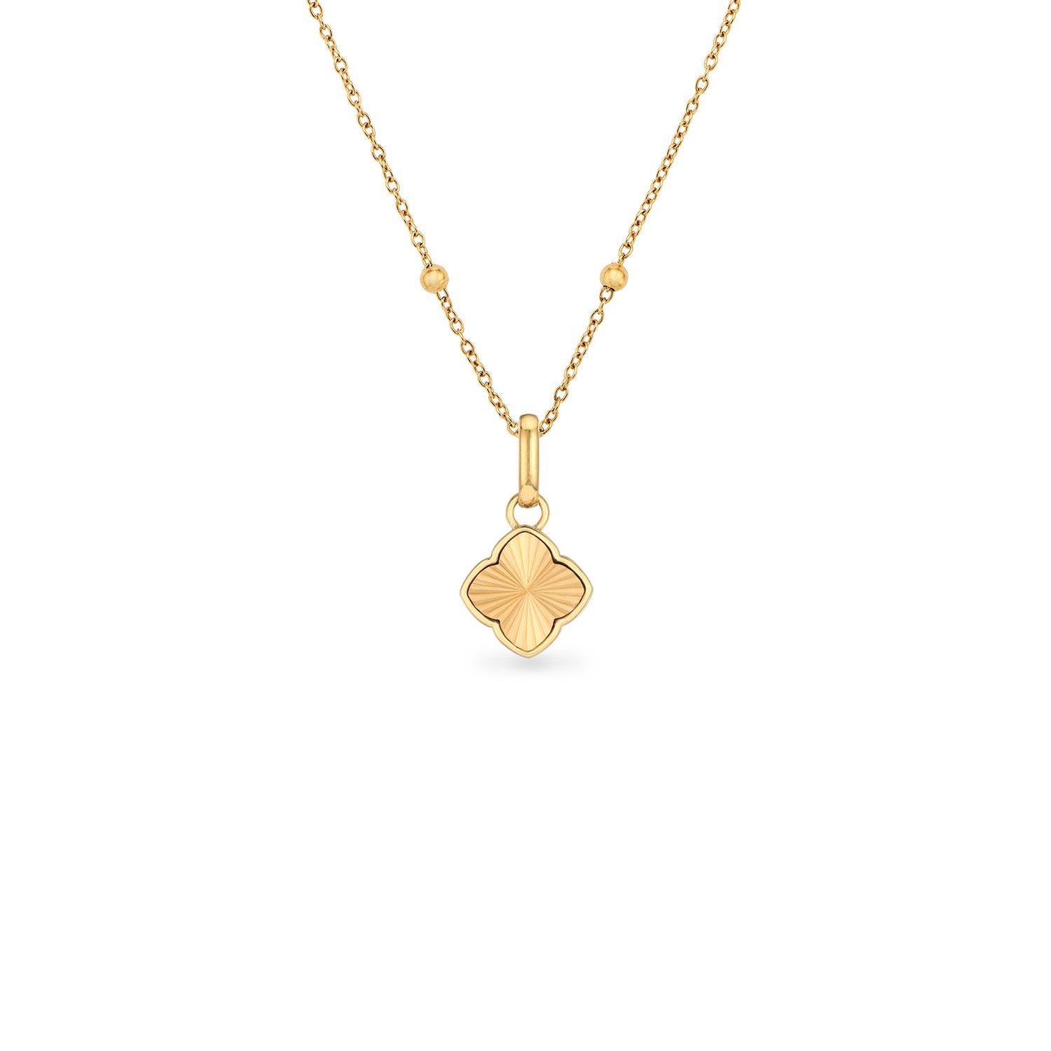 Textured Clover Necklace (Gold)