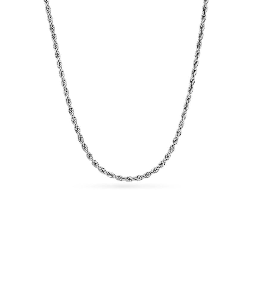 Small Rope Chain Necklace (Silver)