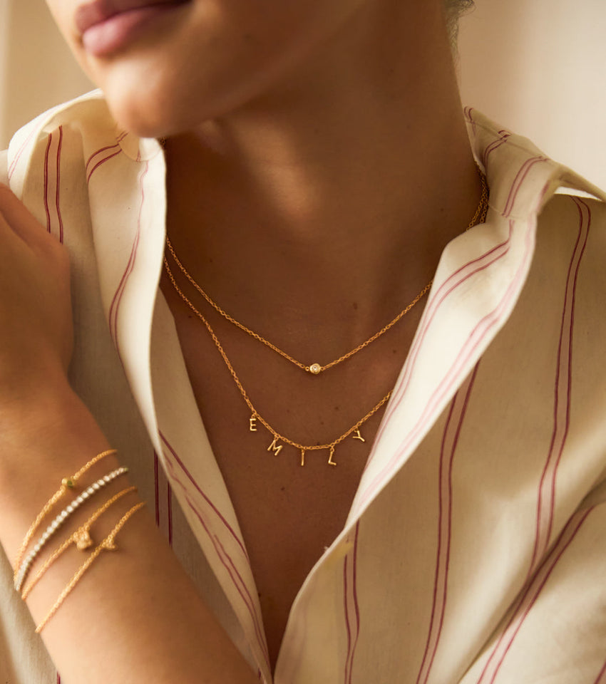 Fine Molten Birthstone Necklace (Gold)