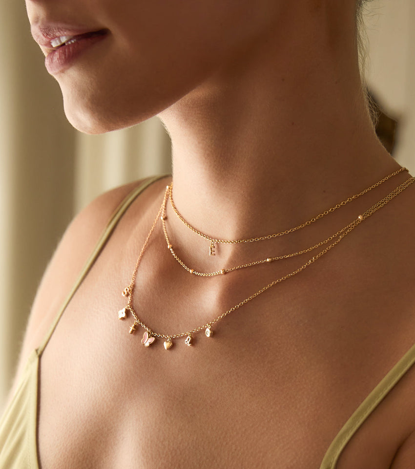 Fine Molten Initial Necklace (Gold)