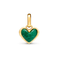 Green Quartz Heart Pendant (Gold)