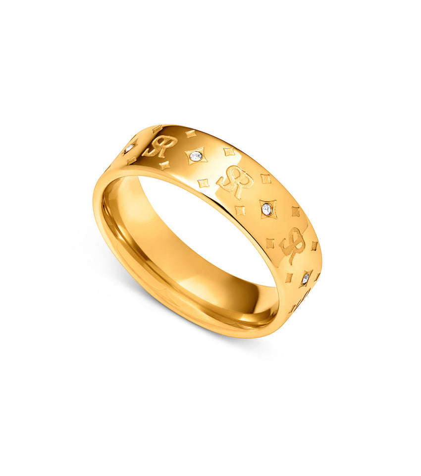 Own Way Statement Monogram Ring (Gold)