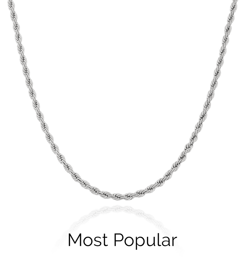 Small Rope Chain Necklace (Silver)