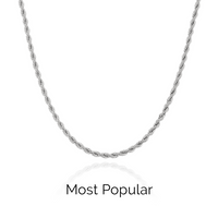 Small Rope Chain Necklace (Silver)