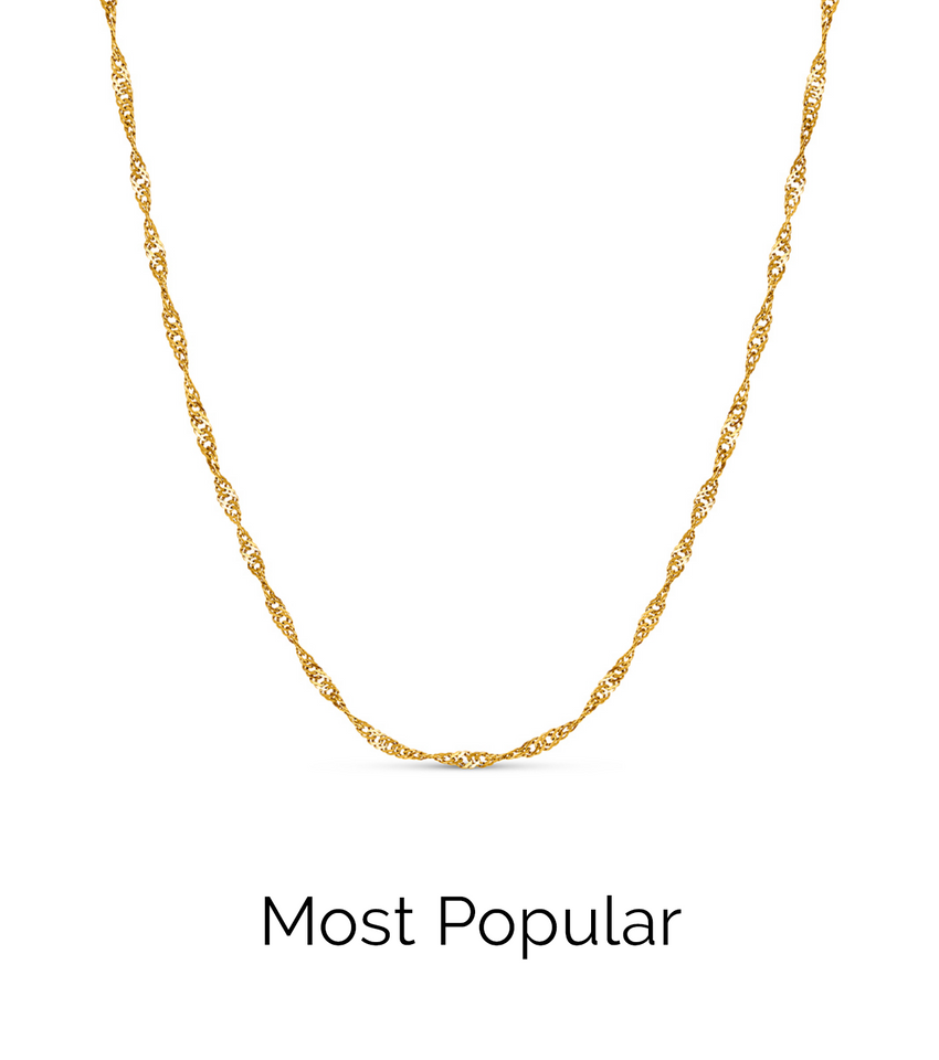 Twisted Chain Necklace (Gold)