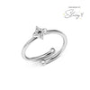 Moon and Back Star Ring (Silver)