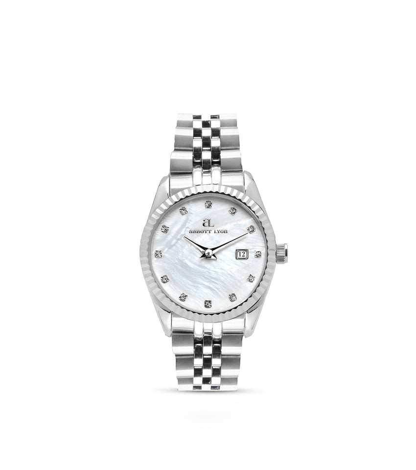 Mini Silver Pearl Link Belgravia 30 Watch