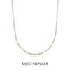 Layering Mini Pearl Beaded Chain Necklace (Silver)