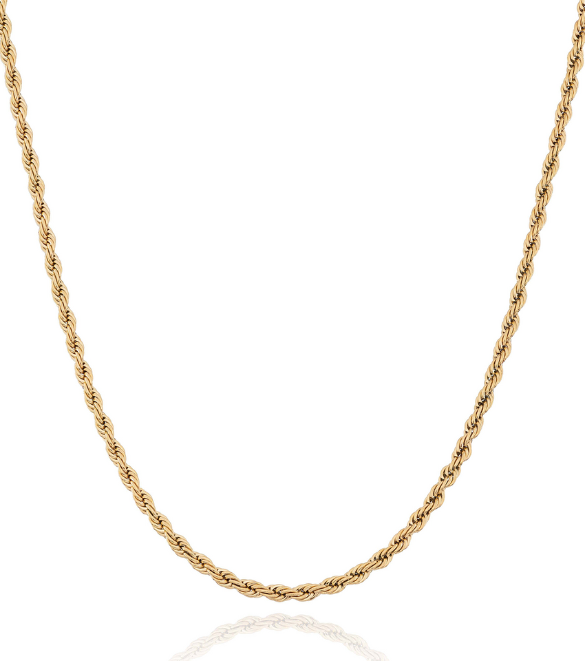 Small Rope Chain Necklace (Gold)