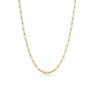 Paperclip Chain Necklace (Gold) - 16 - 18 in