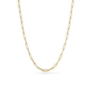 Paperclip Chain Necklace (Gold) - 16 - 18 in