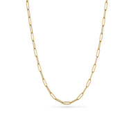 Paperclip Chain Necklace (Gold) - 16 - 18 in
