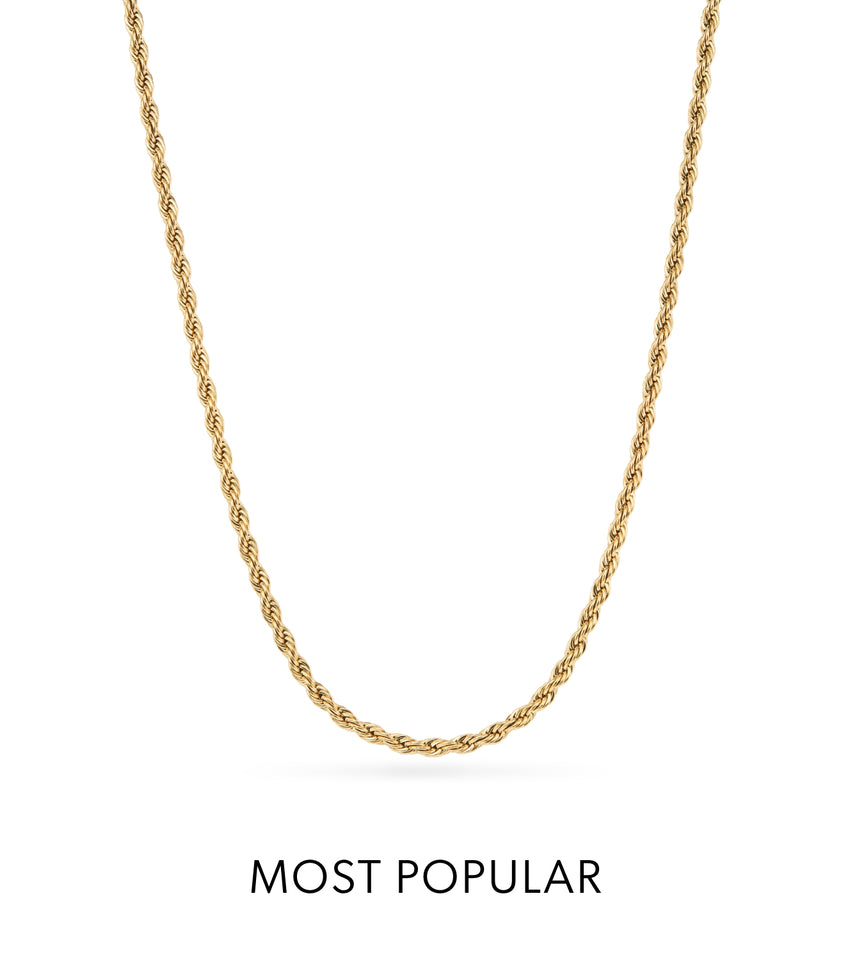 Layering Small Rope Chain Necklace (Gold)