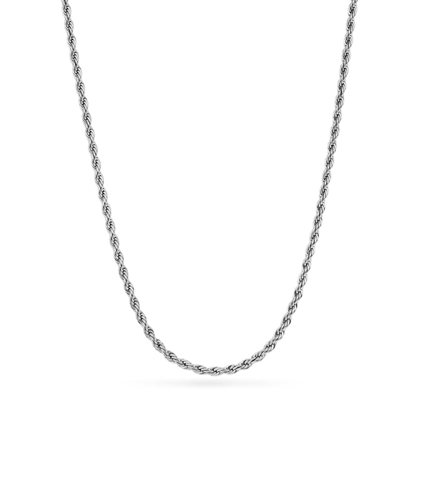 Small Rope Chain Necklace (Silver)