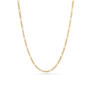 Small Figaro Chain Necklace (Gold) - 16 - 18 in