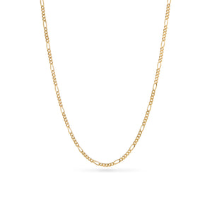 Small Figaro Chain Necklace (Gold) - 16 - 18 in