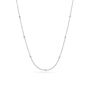 Fine Sphere Chain Necklace (Silver)