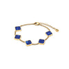 Blue Lace Agate Multi Clover Bracelet (Gold)