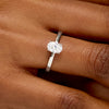 Oval Cut Solitaire Ring 1ct (Silver)
