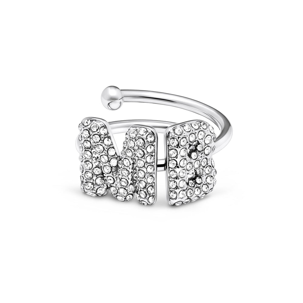 Spotlight Pavé Bubble Initial Ring (Silver)
