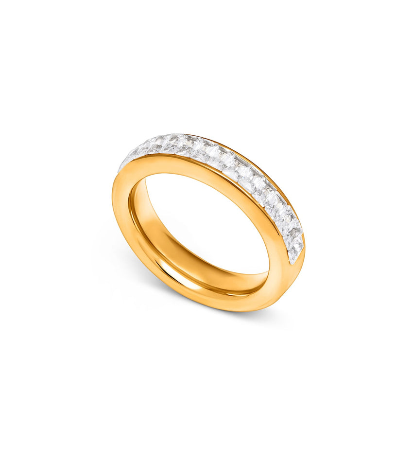 Shine On Crystal Band Ring (Gold)