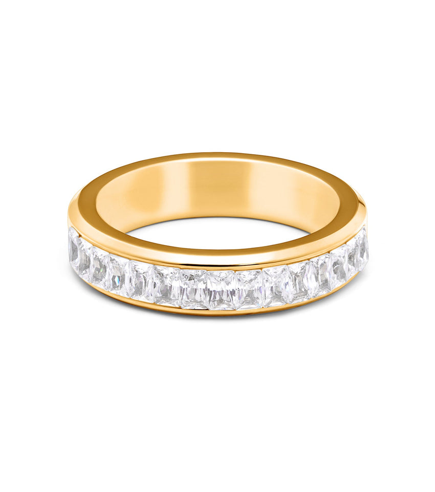 Shine On Crystal Band Ring (Gold)