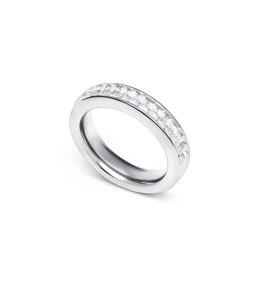 Shine On Crystal Band Ring (Silver)