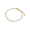 White Quartz Heart Bracelet (Gold)