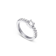 Spotlight Crystal Band Ring (Silver)