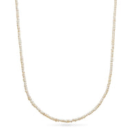 Layering Mini Pearl Beaded Chain Necklace (Silver)