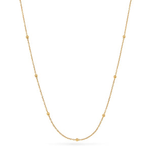 Layering Sphere Chain Necklace 18-20 in (Gold)