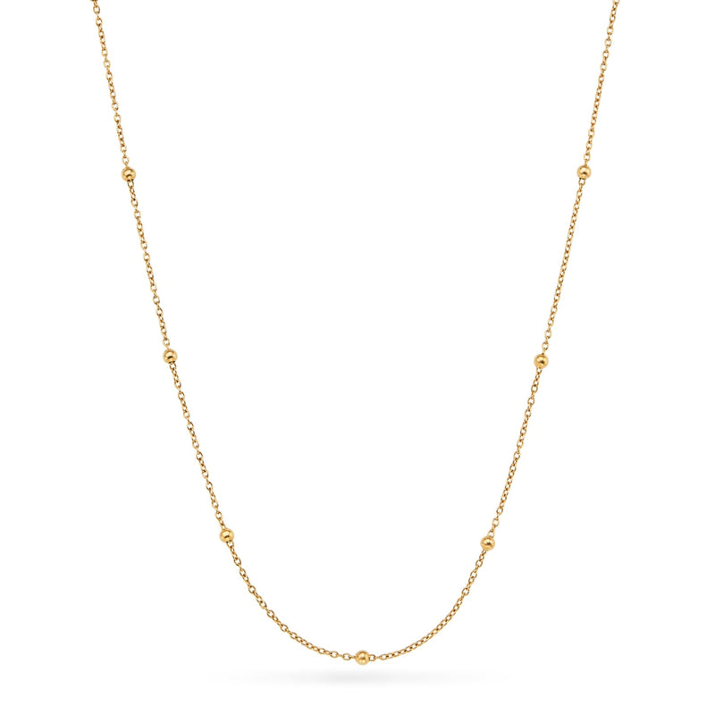 Layering Sphere Chain Necklace 18-20 in (Gold)