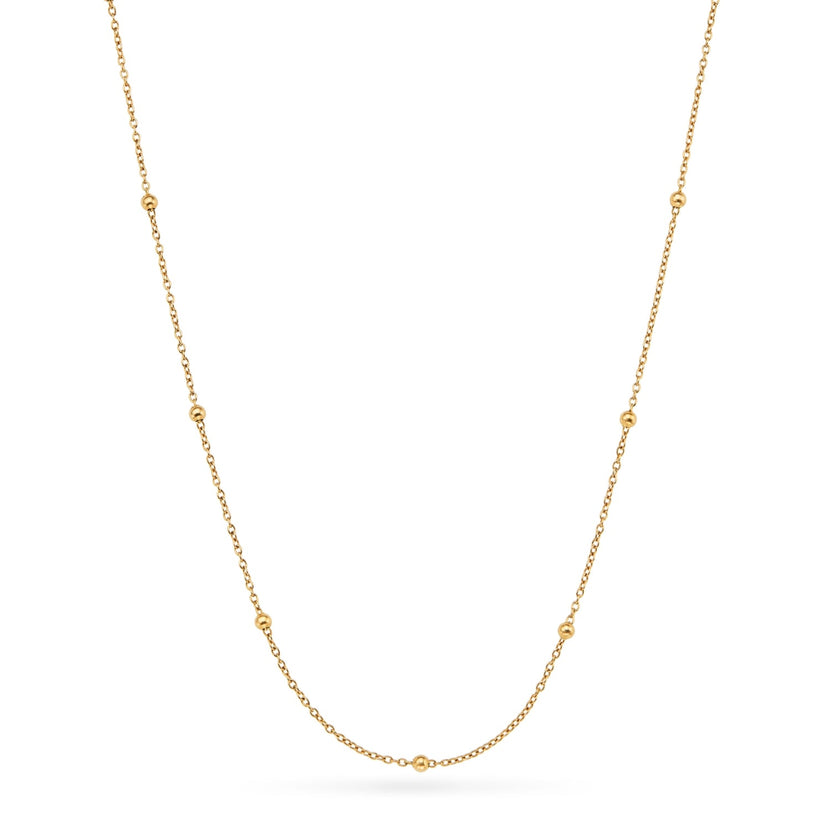 Layering Sphere Chain Necklace 18-20 in (Gold)
