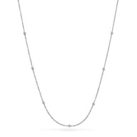 Layering Sphere Chain Necklace 18-20 in (Silver) - Sterling Silver