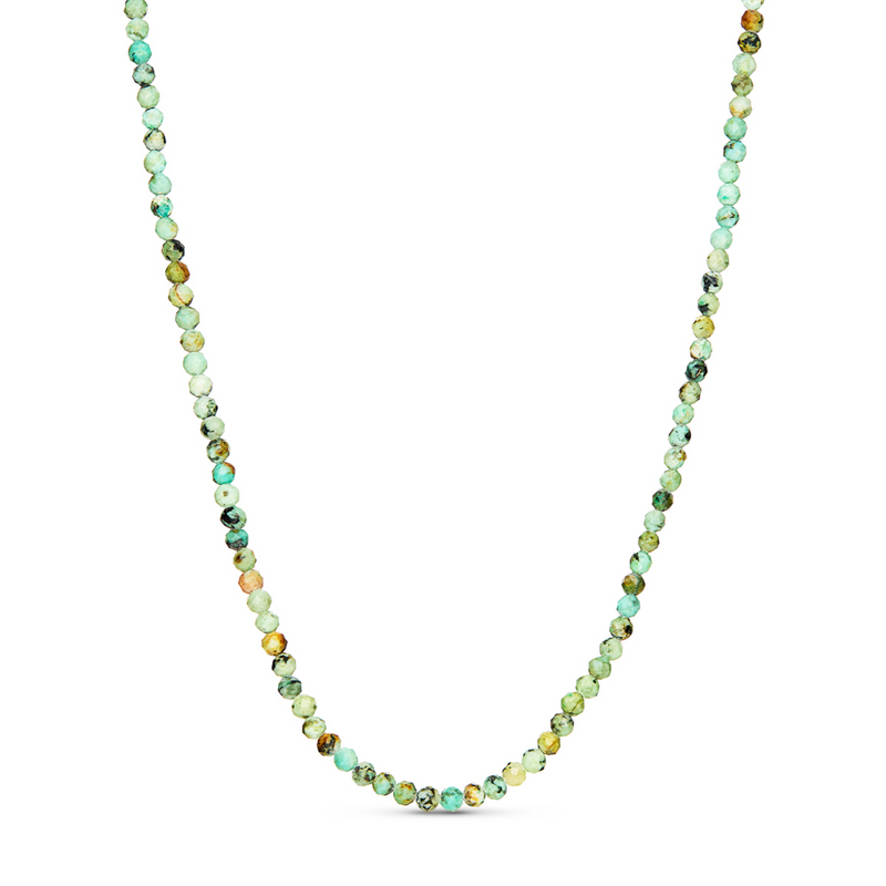 Layering Green Turquoise Beaded Necklace (Gold)