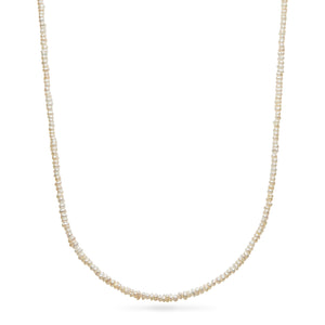 Layering Mini Pearl Beaded Chain Necklace (Silver)