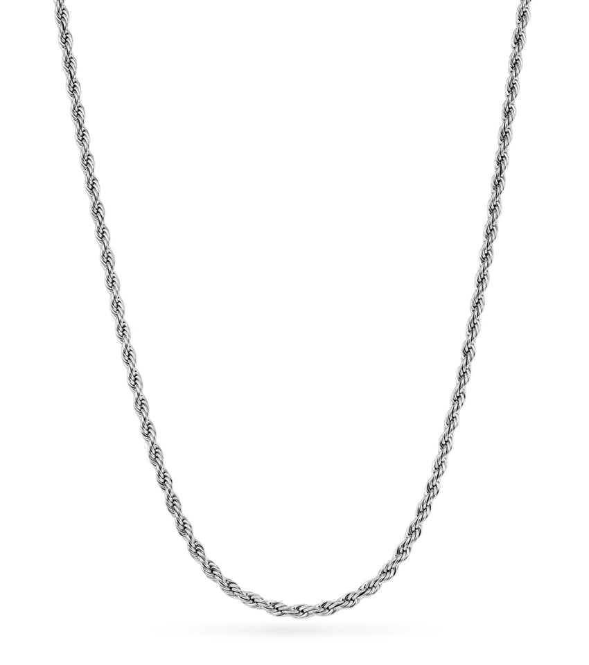 Small Rope Chain Necklace (Silver)