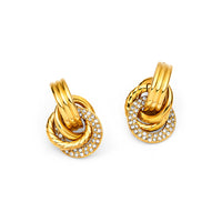 Luxe Pavé Knot Earring (Gold)