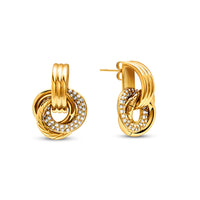 Luxe Pavé Knot Earring (Gold)