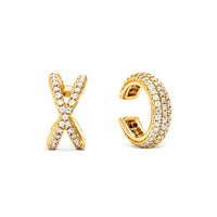 Spotlight Pavé Ear Cuff Stack (Gold)