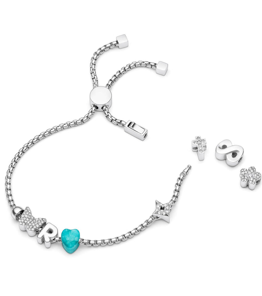 Moon and Back Moon Bracelet Charm (Silver)