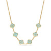 Amazonite Clover Custom Name Necklace (Gold)