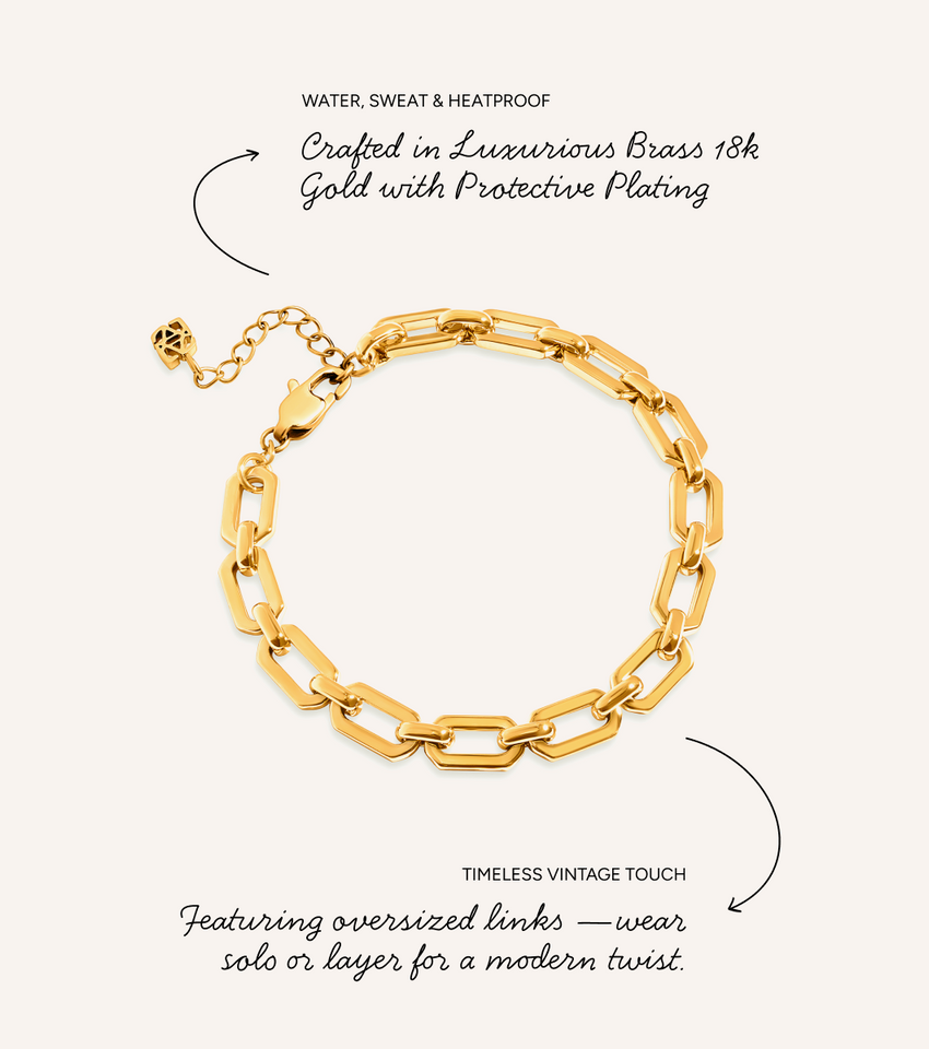 Statement Link Bracelet (Gold)