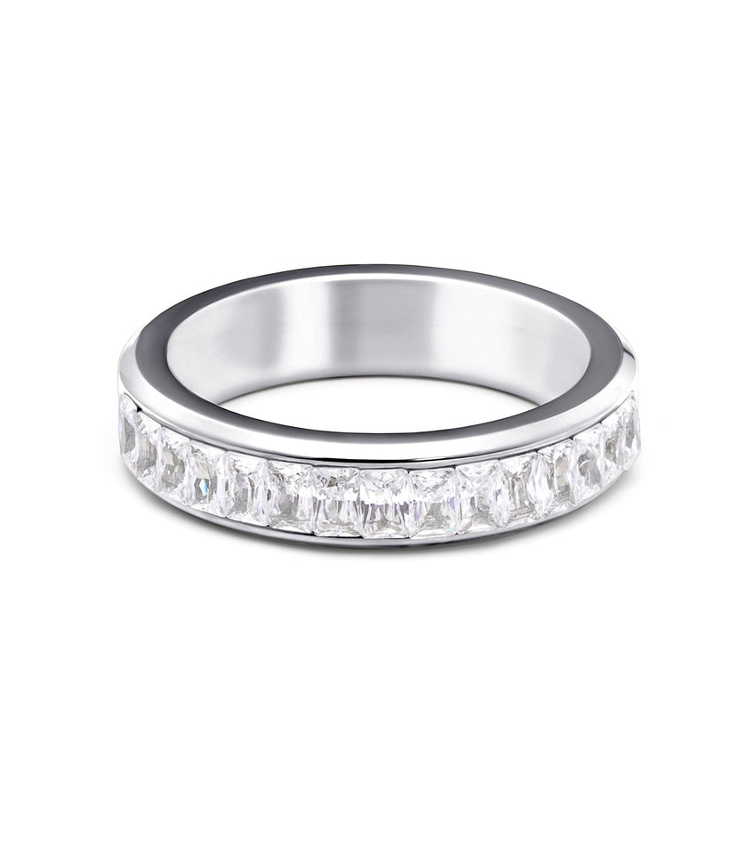 Shine On Crystal Band Ring (Silver)