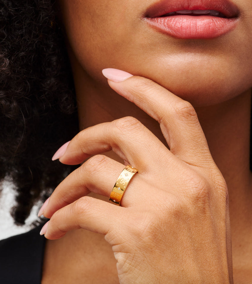 Own Way Statement Monogram Ring (Gold)