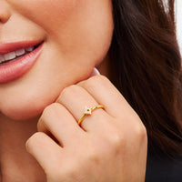 Moon and Back Star Ring (Gold)