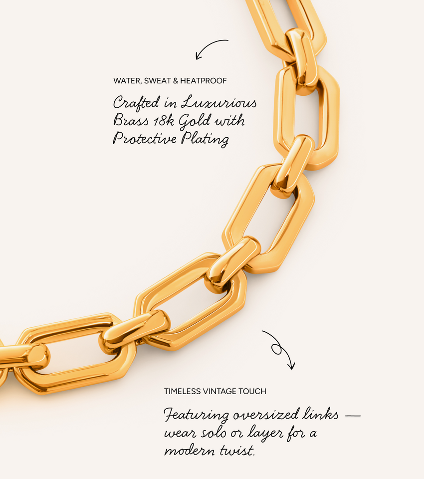 Statement Link Necklace (Gold)