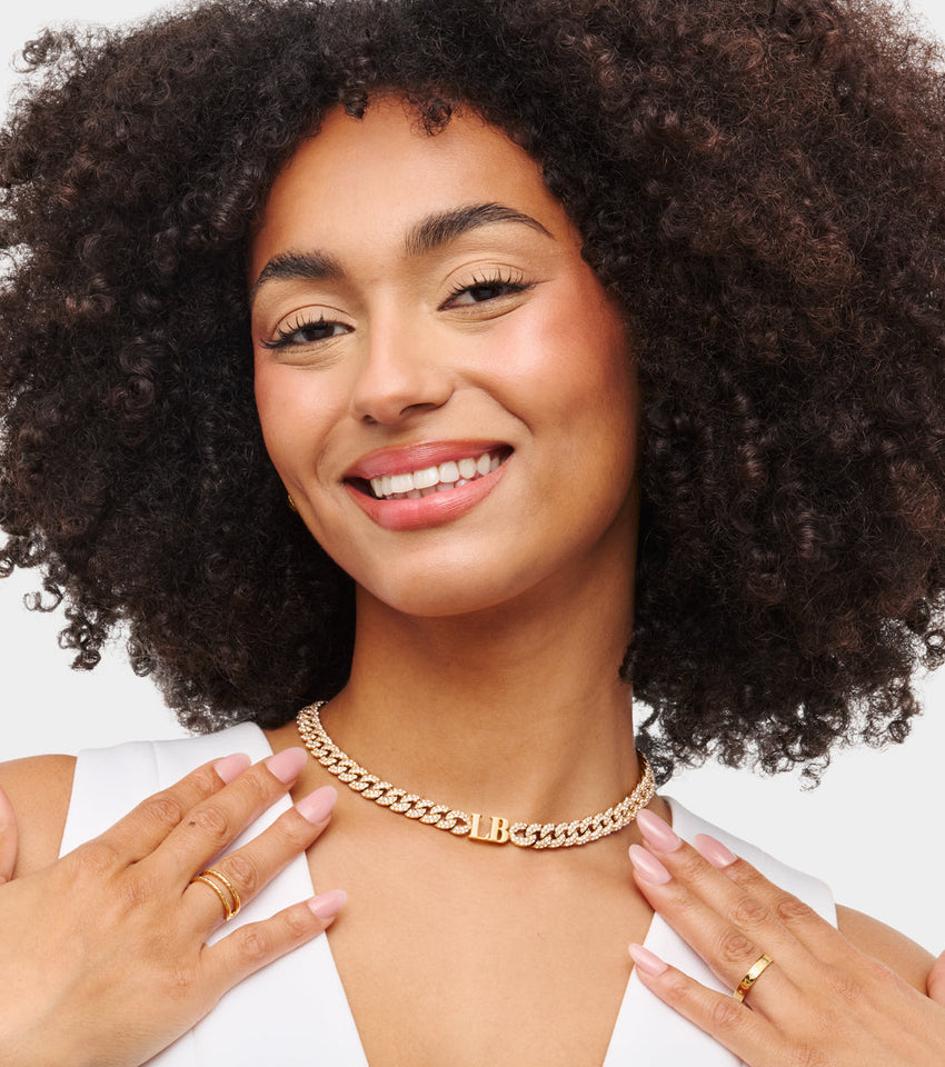 Gala Pavé Initial Choker (Gold)