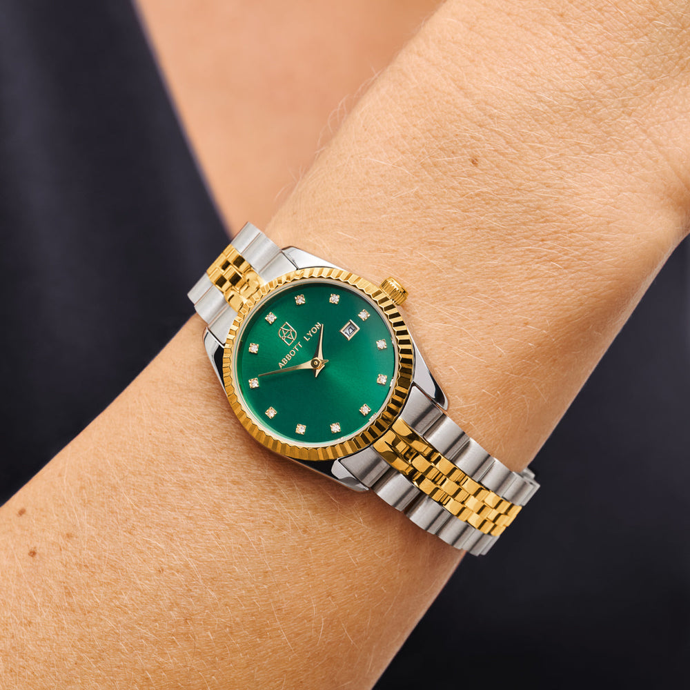 New York London Green Watch with Silver Accents Bohemian Artsy Colorful Vivid Amazon.com: VICTORIA HYDE Gorgeous Women main image 2