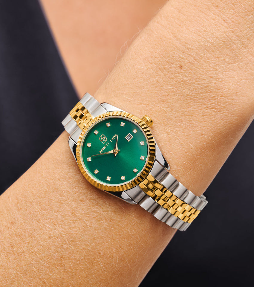 Mini Two Tone Emerald Link Belgravia 30 Watch